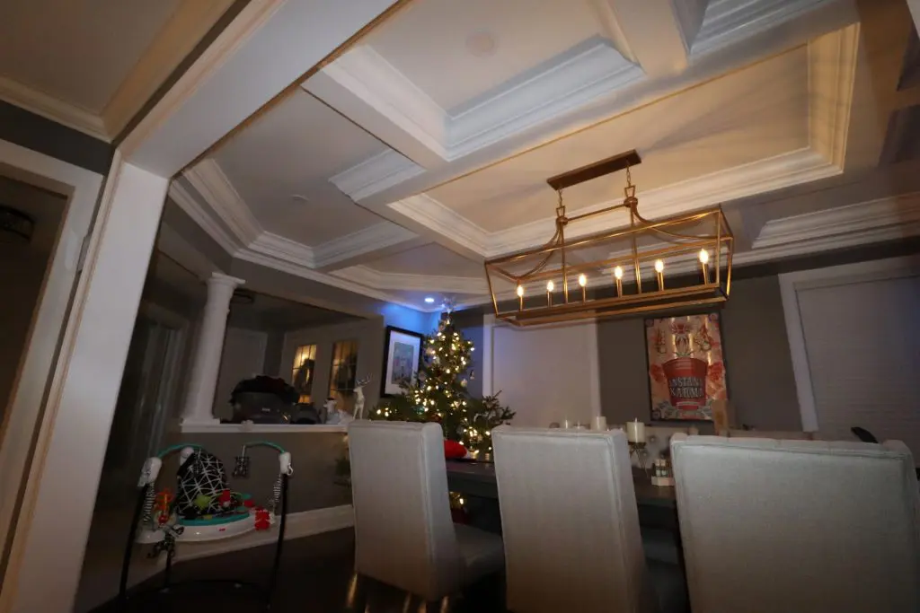 modern coffered ceiling in custom home